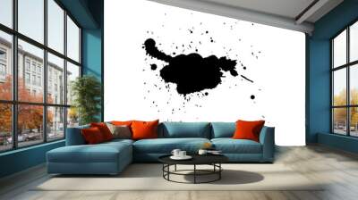 black ink splash brush drop Wall mural