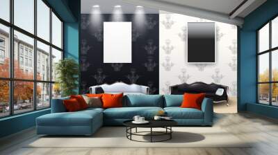 Black and White Living Room Wall mural