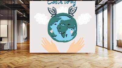 Happy Earth Day card 3 Wall mural