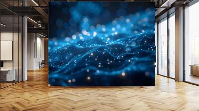 A night sky where 2D constellations blend into 3D space debris, captured with deep space photography for clarity. Wall mural