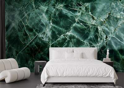 deep jungle green color marble background, clean and polished Wall mural