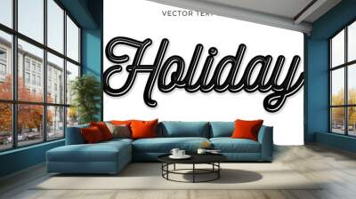 Holiday text effect Wall mural