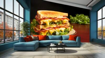 Classic Ham And Cheese Sandwich Wall mural