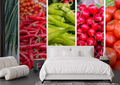 Fresh Vegetable Collage Wall mural