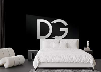 Stylish Contemporary Black and White DG Logo Design Concept Wall mural