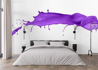 Purple splash isolated on white background Wall mural