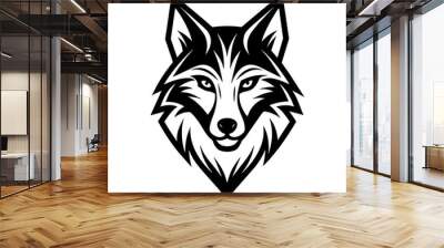 Wolf logo vector art illustration Wall mural