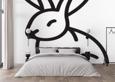 rabbit with carrot art vector design Wall mural