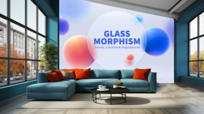 3d glassmorphism background design Wall mural