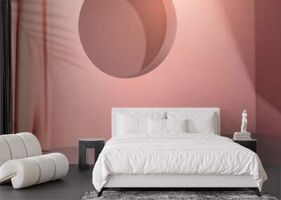 3d minimal fashion pink scene Wall mural