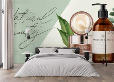 Ad banner for beauty product Wall mural