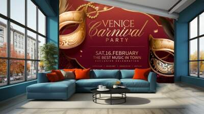 Carnival party banner design Wall mural