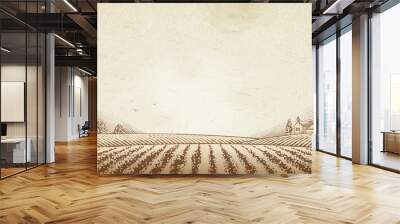 Engraved countryside scenery Wall mural