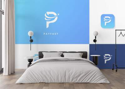 Fast pay logo set Wall mural