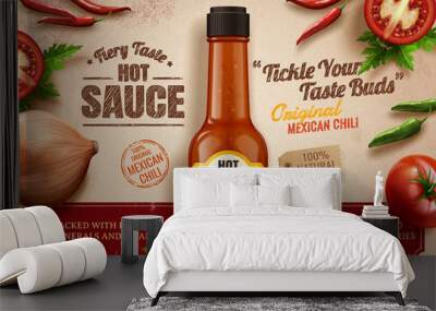 Hot sauce ads Wall mural