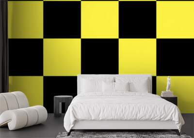 Black and yellow checkered background Wall mural