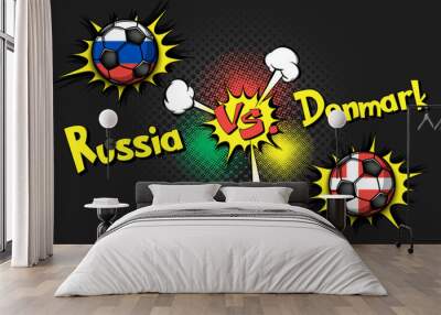 Soccer game Belgium vs Russia Wall mural