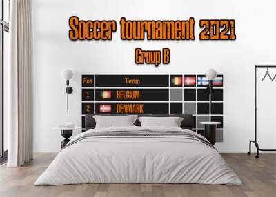 Soccer tournament 2021. Standings group B Wall mural