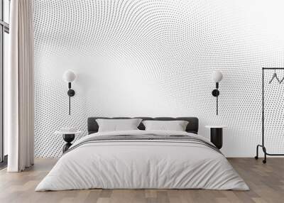 Light gradient halftone dots grunge wide background Wall mural