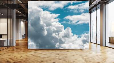 Puffy white clouds with blue sky Wall mural