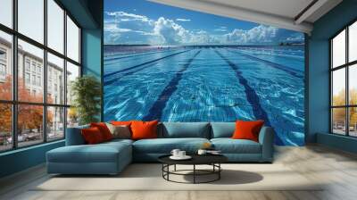 Swimming pool lanes ready for a race Wall mural