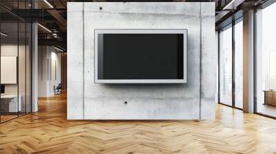 a digital touchscreen display for mock up purposes against a concrete wall Wall mural