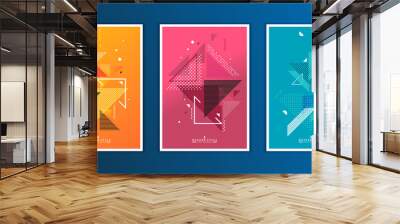 Abstract geometric composition forms modern background with decorative triangles and patterns backdrop vector illustration Wall mural