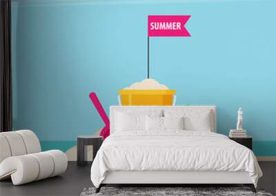 Beach toys. Flat vector Wall mural