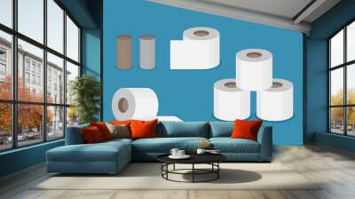 Toilet paper flat icon. Modern flat icon vector set Wall mural