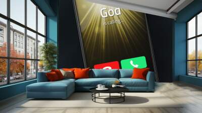 God is calling on a smartphone Wall mural