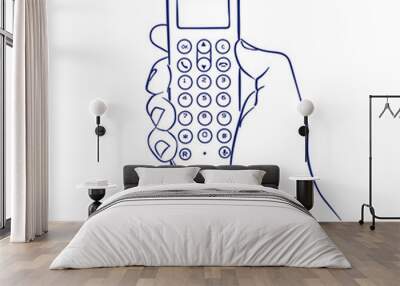 cordless phone in hand Wall mural