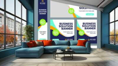 Modern web banner ad set template Premium Vector Wall mural