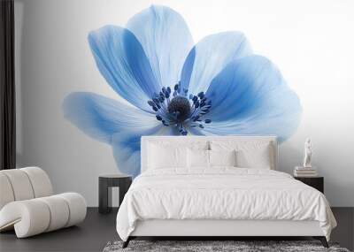 Blue flowers isolated on a transparent background Wall mural