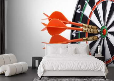 Darts target business concepts isolated on a transparent background Wall mural