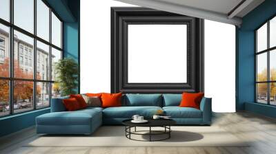 Black wooden frame on transparent background AI generated Wall mural