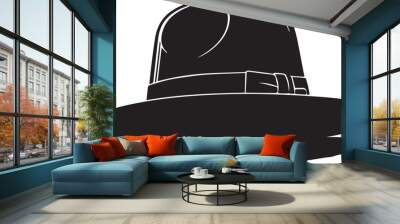 Elegant Hat Silhouette Vector Illustration Wall mural