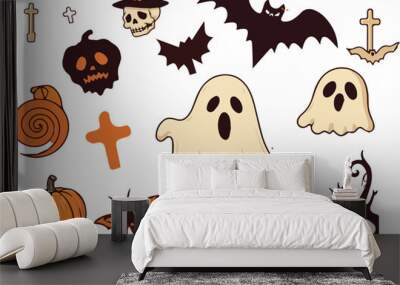 Halloween elements vector illustration design Wall mural