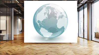 glass globe earth map 3d blue Wall mural