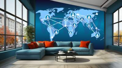 world map and world wide web Wall mural