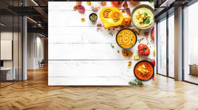 Autumn soups set Wall mural