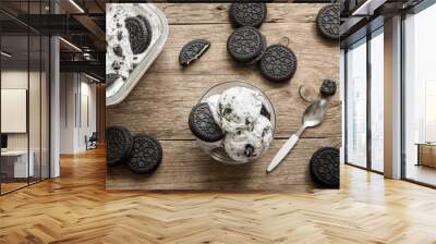 Cookies and cream homemade ice cream Wall mural