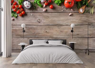 Cooking ingredients background Wall mural