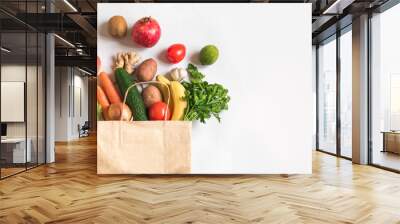 Delivery or grocery shopping healthy food Wall mural