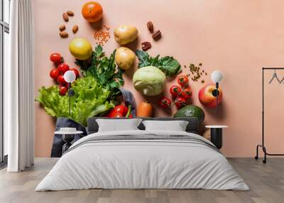 Healthy food background Wall mural