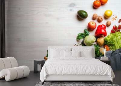 Healthy food in fabric bag Wall mural