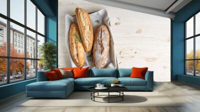 Homemade bread with rosemary Wall mural