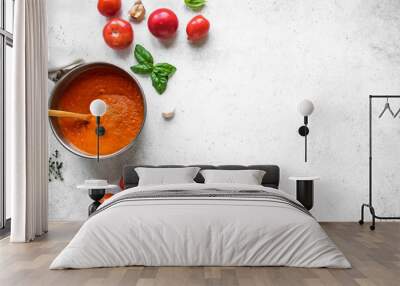 Homemade tomato sauce or soup Wall mural