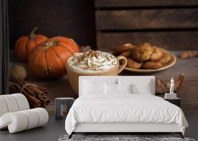 Pumpkin Spice Latte Wall mural