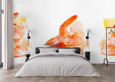 Shrimps set isolated Wall mural