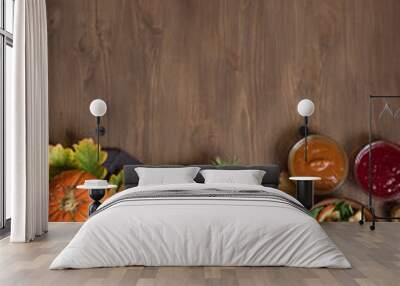 Thanksgiving dinner background Wall mural